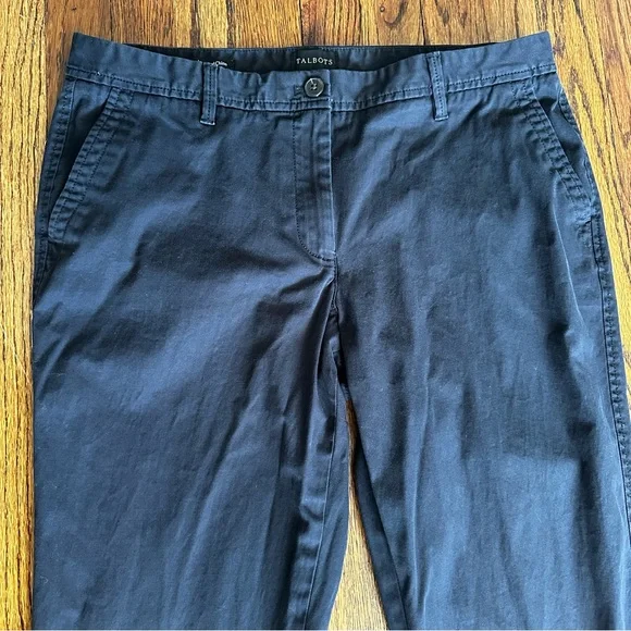🦋 Talbots Black Relaxed Chinos Classic Style 12P - Picture 4 of 13